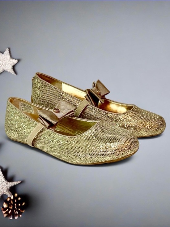 MICHAEL Michael Kors Other - MICHAEL Michael Kors Kids Gold Sparkle Mary Jane Flats with Bow